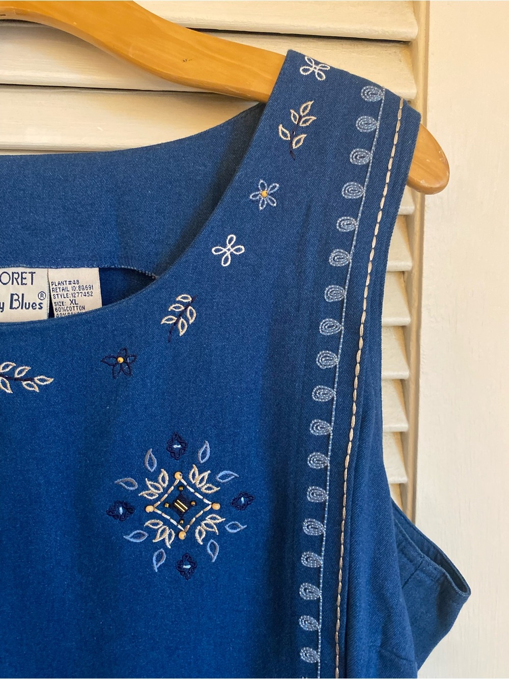 Vintage Koret City Blues Embellished Denim Tank Top - Picture 2 of 5